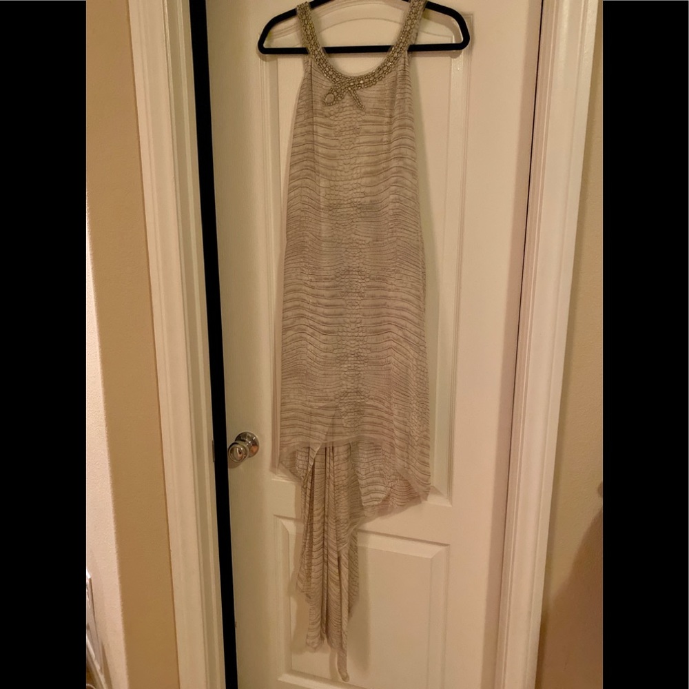 BCBG Max Azria Snake Print Dress with Beading